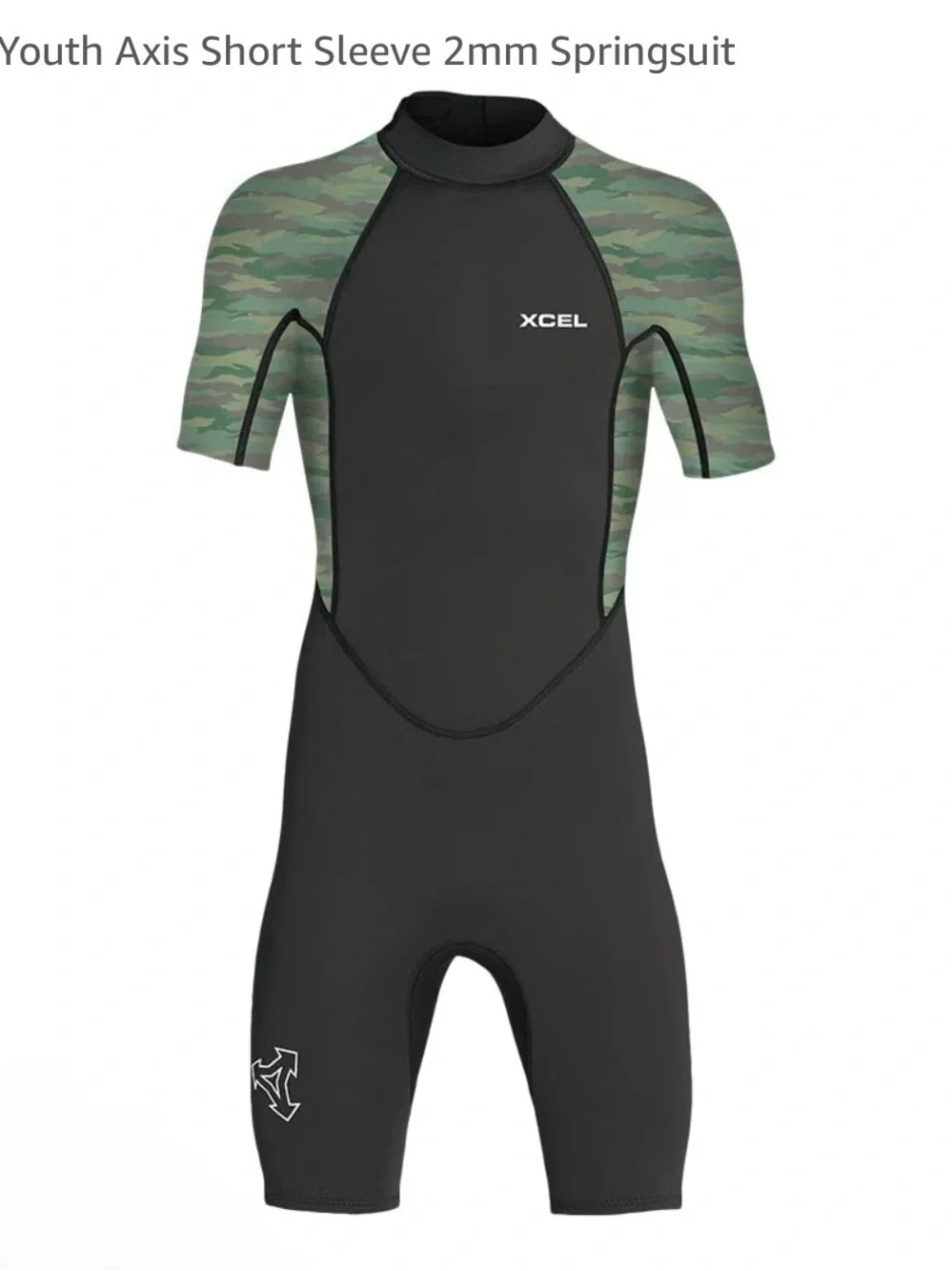 Xcel Youth Axis Short Sleeve 2mm Springsuit Sp21 Black Camo - wetsuit